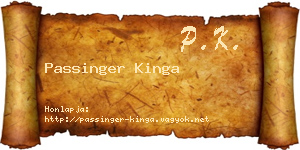 Passinger Kinga névjegykártya